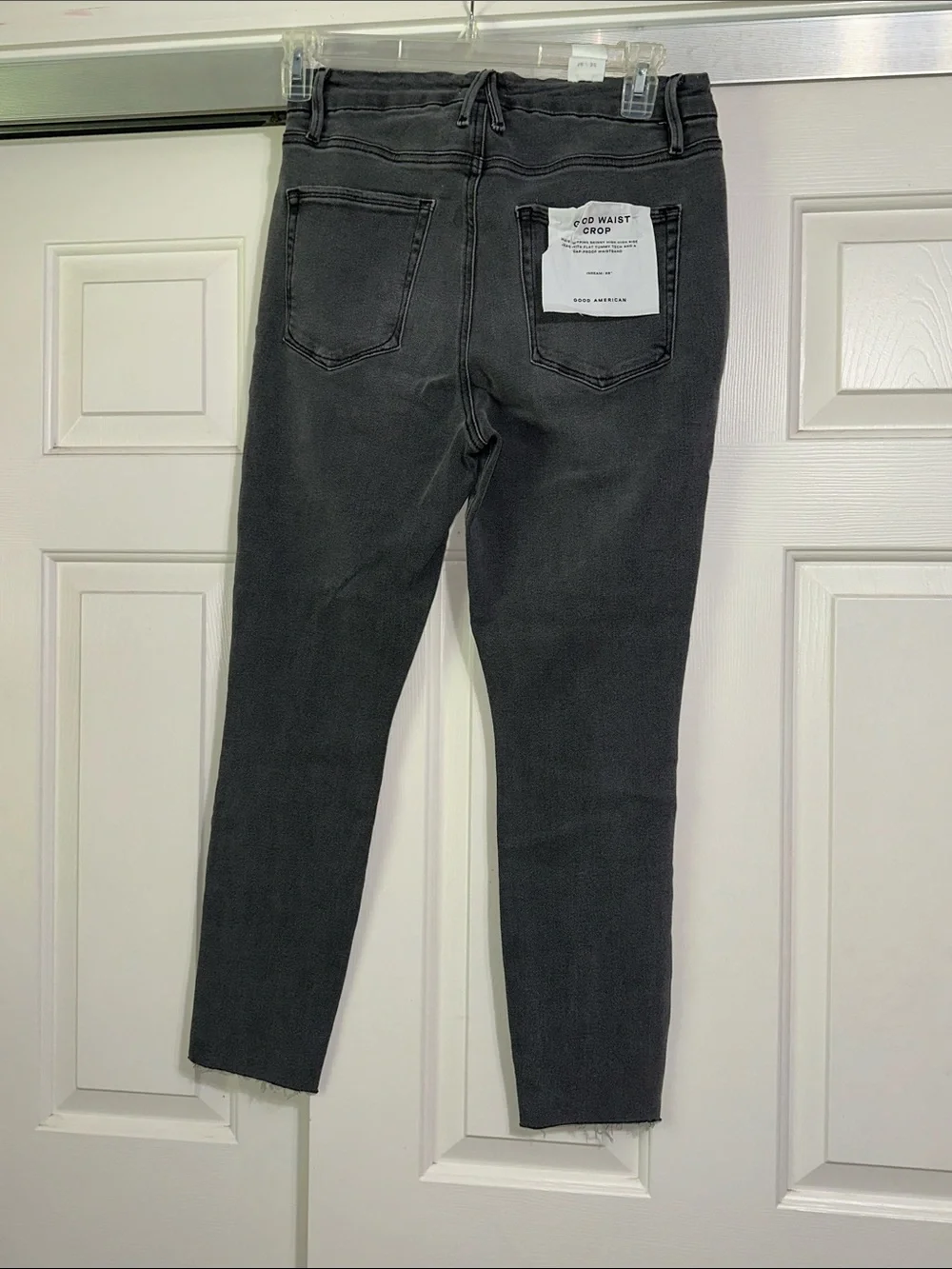 Good American Black Good Waist Cropped High-Rise Skinny Jeans